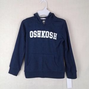 OshKosh Fleece Lined Full Zip Hoodie Size 7 in Blue w/ Branding‎